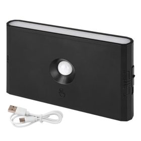   Újratölthető LED lámpa 1W 170lm 3000/4000/6500K CCT 180° Mozgásérzékelővel Szabályozható Fekete Wolf Masterled