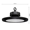LED ipari magasbalátó lámpa 200W 30000lm 4000K Semleges 90° Szabályozható fekete IP65 Masterled