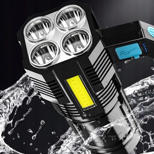 LED munkalámpa, keresőlámpa, 2W + 3W COB, újratölthető, Masterled