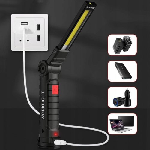 LED munkalámpa, keresőfény, 3W COB + 1W újratölthető, Masterled