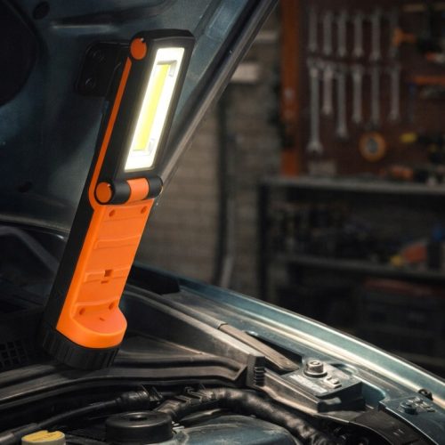 LED munkalámpa, keresőlámpa, 3 az 1-ben, 3 W COB + 1 W, 3 x AAA elem, Masterled