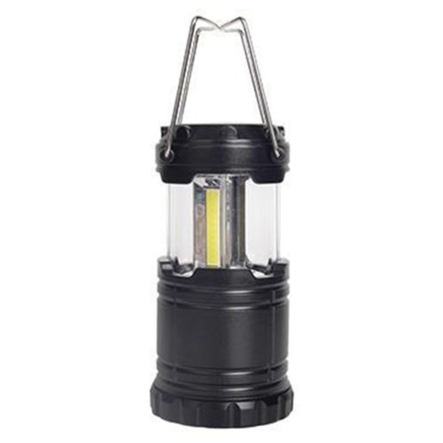 LED kemping lámpa, hordozható lámpa, 3W, 240lm, 6000K, hideg fehér, mozgásérzékelővel, elemes, 3x AA, fekete, Masterled