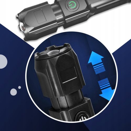 LED munkalámpa, rendőrségi keresőlámpa, 3W, 3xAA elem, Masterled