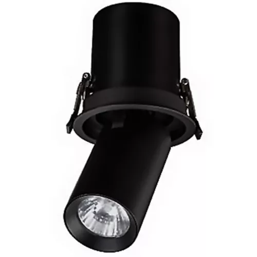 HALOGÉN lámpatest, süllyesztett, mozgatható, kerek, matt fekete, GU10