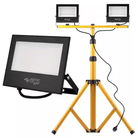  LED Reflektor 2x50W 8000lm 4500K Semleges + Dupla Állvány Készlet IP65 Tiga Masterled