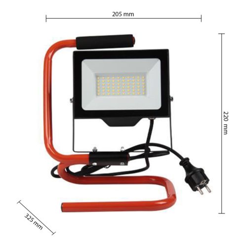 LED Reflektor Halogén Spotlámpa 50W 5500lm 4500K Semleges Hordozható 120° IP65 Fekete Narancssárga Neves Masterled