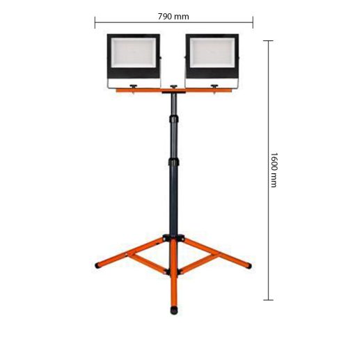 LED Reflektor Spotlámpa 2x 100W 4500K Semleges + Dupla Állvány IP65 Készlet Mola
