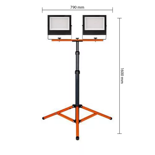 LED Reflektor Spotlámpa 2x 100W 4500K Semleges + Dupla Állvány IP65 Készlet Mola