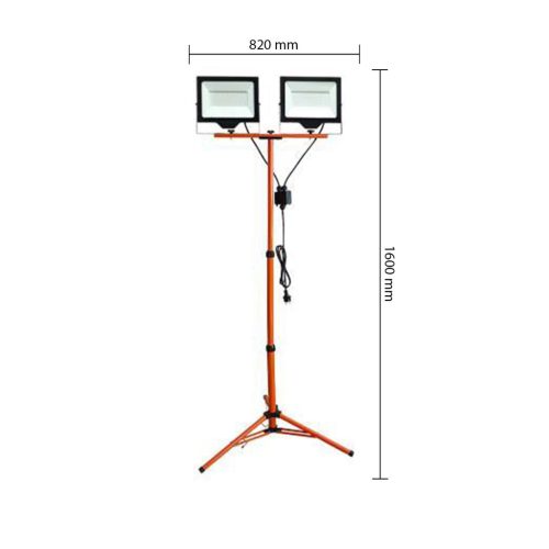 LED Reflektor 2x 50W 4500K Semleges + Dupla Állvány IP65 Készlet Mola Masterled