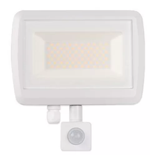 LED Reflektor Halogén Spotlámpa 50W 5000lm 4500K Semleges Mozgásérzékelővel 120° IP65 Fehér Linga Masterled