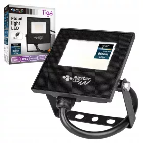   LED Reflektor Halogén 10W 800lm 4500K Semleges 120° IP65 Fekete Tiga Masterled