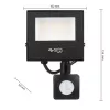 LED Reflektor Halogén 20W 1600lm 4500K Semleges Mozgásérzékelővel 120° IP65 Fekete Tiga Masterled