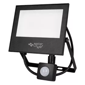   LED Reflektor Halogén 50W 4000lm 4500K Semleges Mozgásérzékelővel 120° IP65 Fekete Tiga Masterled