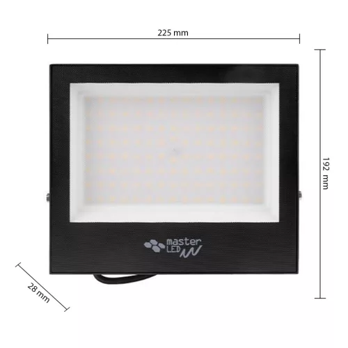 LED Reflektor Halogén 100W 8000lm 4500K Semleges 120° IP65 Fekete Tiga Masterled