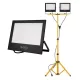 LED Reflektor 2x 100W 4500K Semleges + Dupla Állvány Készlet IP65 Tiga Masterled