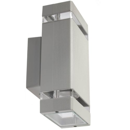 Dupla Masterled HANA LED homlokzati kerti fali lámpa 2x GU10 ALUMÍNIUM szürke IP54