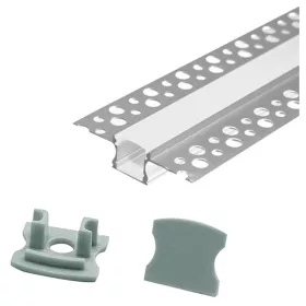   LED szalag profil, eloxált alumínium, tejfehér GK, 2m Masterled