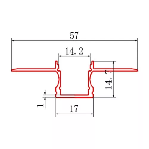 LED szalag profil, eloxált alumínium, tejfehér GK, 2m Masterled