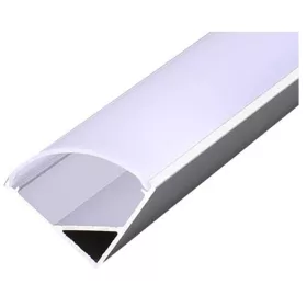  LED szalag profil, döntött, eloxált, tejszerű alumínium, 2m Masterled