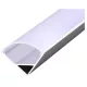 LED szalag profil, döntött, eloxált, tejszerű alumínium, 2m Masterled