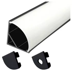   LED szalagprofil, döntött, alumínium, tejfehér, 2m, Masterled