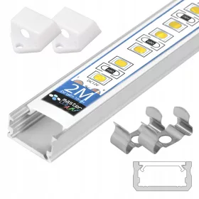   LED szalag profil, ezüst eloxált alumínium, 2m Slim Masterled