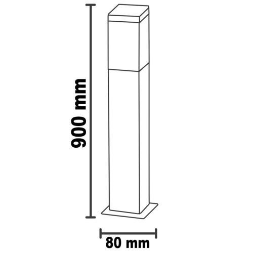 Kerti lámpa E27 SQUARE OST 90cm Ezüst