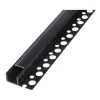 Profil LED szalagokhoz csempékhez PVC fekete átlátszó süllyesztett 2m Masterled