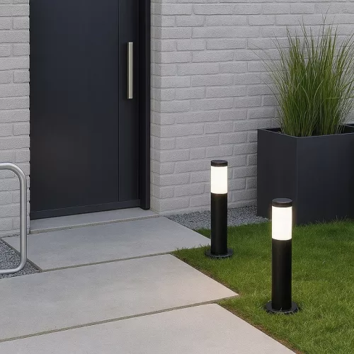 LED Kerti Álló Lámpa Kültéri Oszlop E27 Fekete IP44 Manila 45cm Masterled