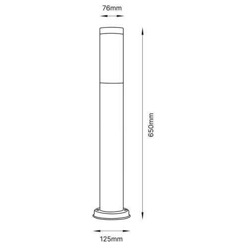 Kültéri kerti lámpa E27 oszlop 65cm ezüst