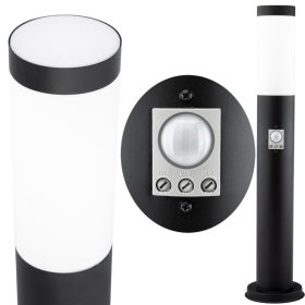   Kültéri kerti lámpa E27 BLACK POST 45cm mozgás- és szürkület érzékelővel