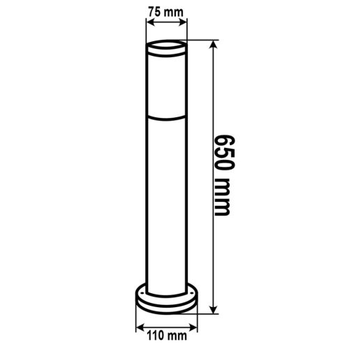 Kültéri kerti lámpa E27 SILVER POST 65cm mozgás- és szürkületérzékelővel