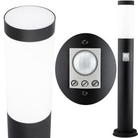   Kültéri kerti lámpa E27 BLACK POST 65cm mozgás- és szürkület érzékelővel