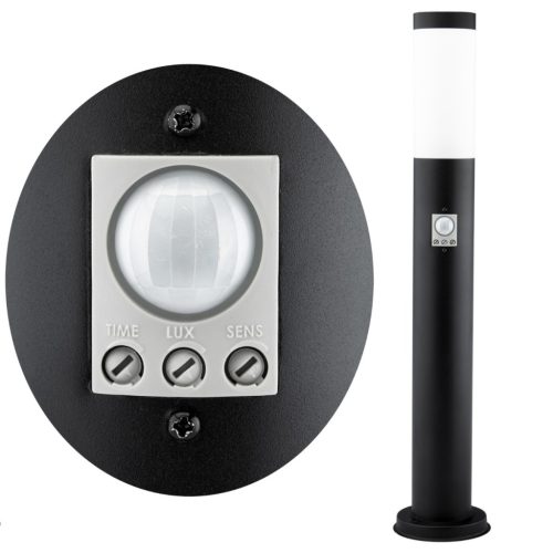 Kültéri kerti lámpa E27 BLACK POST 65cm mozgás- és szürkület érzékelővel