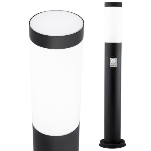 Kültéri kerti lámpa E27 BLACK POST 65cm mozgás- és szürkület érzékelővel