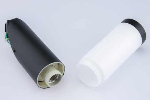 E27 Elevation Kerti fali lámpa, SZÖGGETT OSZP, Fekete cső