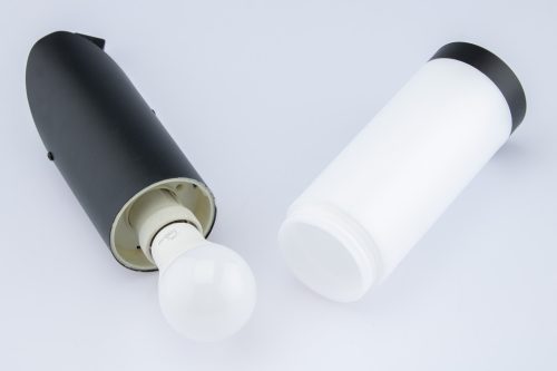 E27 Elevation Kerti fali lámpa, SZÖGGETT OSZP, Fekete cső