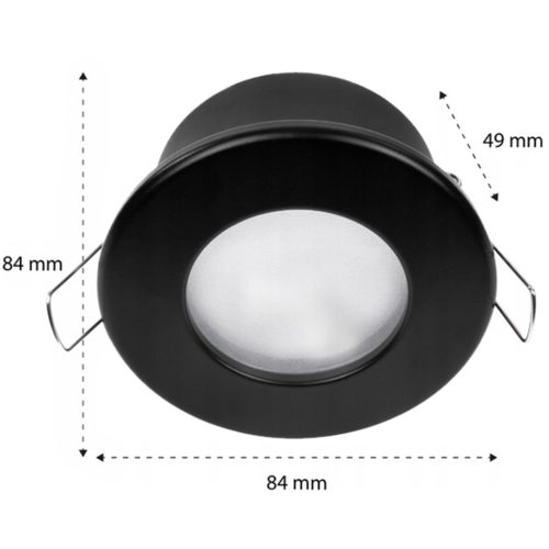 HALOGÉN lámpatest Süllyesztett fürdőszobai Soffit Hermetic GU10 Fekete IP44 RÖGZÍTETT