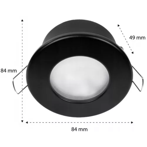 HALOGÉN lámpatest Süllyesztett fürdőszobai Soffit Hermetic GU10 Fekete IP44 RÖGZÍTETT