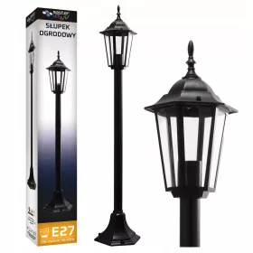   LED Kerti Lámpa Álló Kültéri Lámpás E27 Fekete IP44 Victoria 1m Masterled