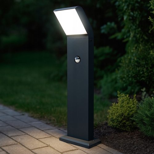 LED Kerti Lámpa, Álló, Kültéri, Oszlopra szerelhető, 12W, 1020lm, 4000K, Semleges, Mozgásérzékelős, Szürke, IP54, Clark, 50cm, Masterled