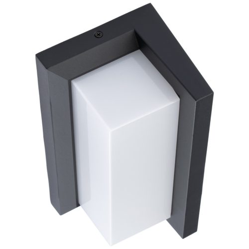 Kerti emelőfali lámpa E27 FEKETE Négyszögletű