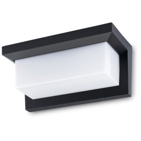   Kerti lámpa LED fali lámpa 12W építészeti lámpatest téglalap Lagos fekete mozgásérzékelővel