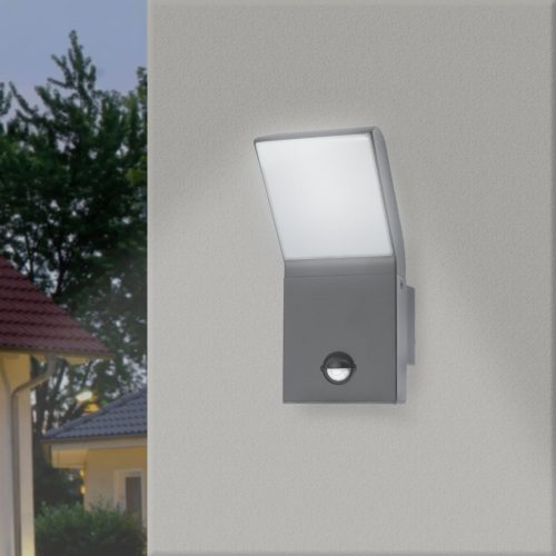 Kültéri kerti fali lámpa LED 12W 4000K IP54 mozgás- és szürkületérzékelővel