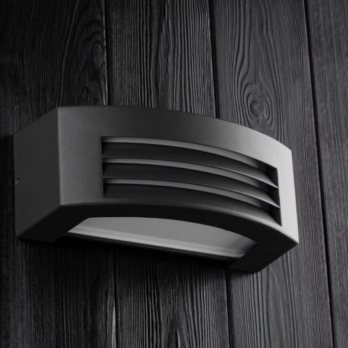 Kerti fali lámpa, emelvény, kültéri lámpa E27, sötétszürke IP54