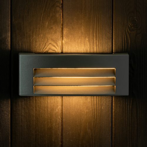 Kerti fali lámpa, emelvény, kültéri lámpa E27, sötétszürke IP54