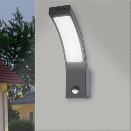 Kültéri kerti fali lámpa LED 10W 4000K IP54 mozgás- és szürkületérzékelővel