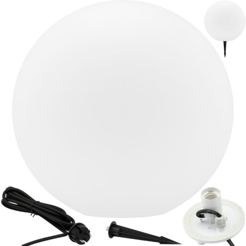 Kerti lámpa szegecses kültéri E27 fehér fénygömb 35cm 230V