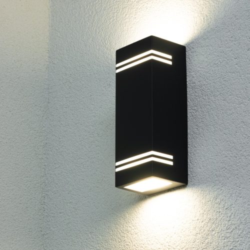 Kerti lámpa NELA emelőfali lámpa 2xGU10 IP44 felső alsó fekete