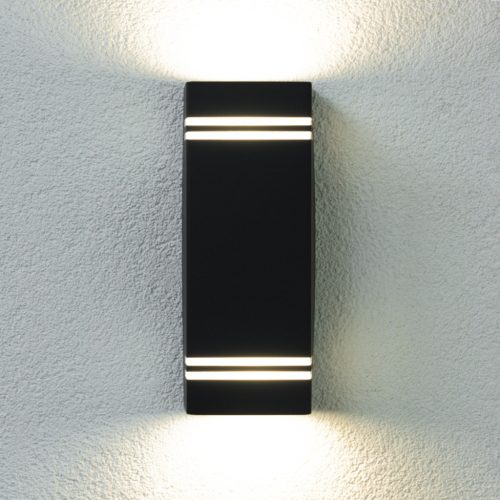 Kerti lámpa NELA emelőfali lámpa 2xGU10 IP44 felső alsó fekete